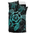 Hawaiian Hibiscus Turtle Wave Polynesian Bedding Set Turquoise - Polynesian Pride