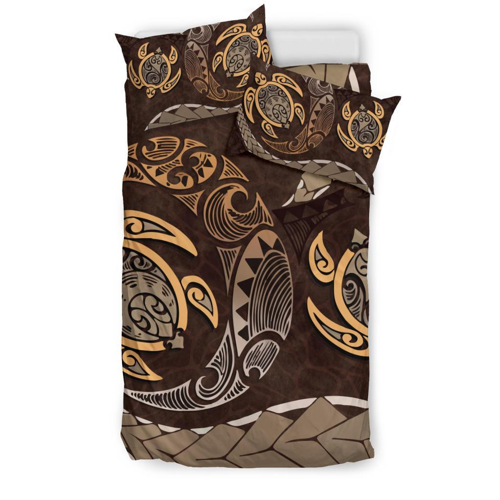 Maori Turtles New Zealand Bedding Set - Brown - Polynesian Pride