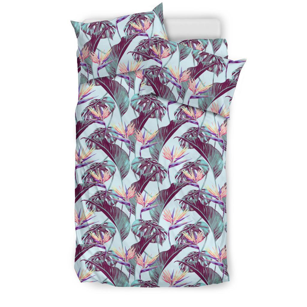 Hawaiian Tropical Strelitzia Flower Monstera Leaf Polynesian Bedding Set - Polynesian Pride