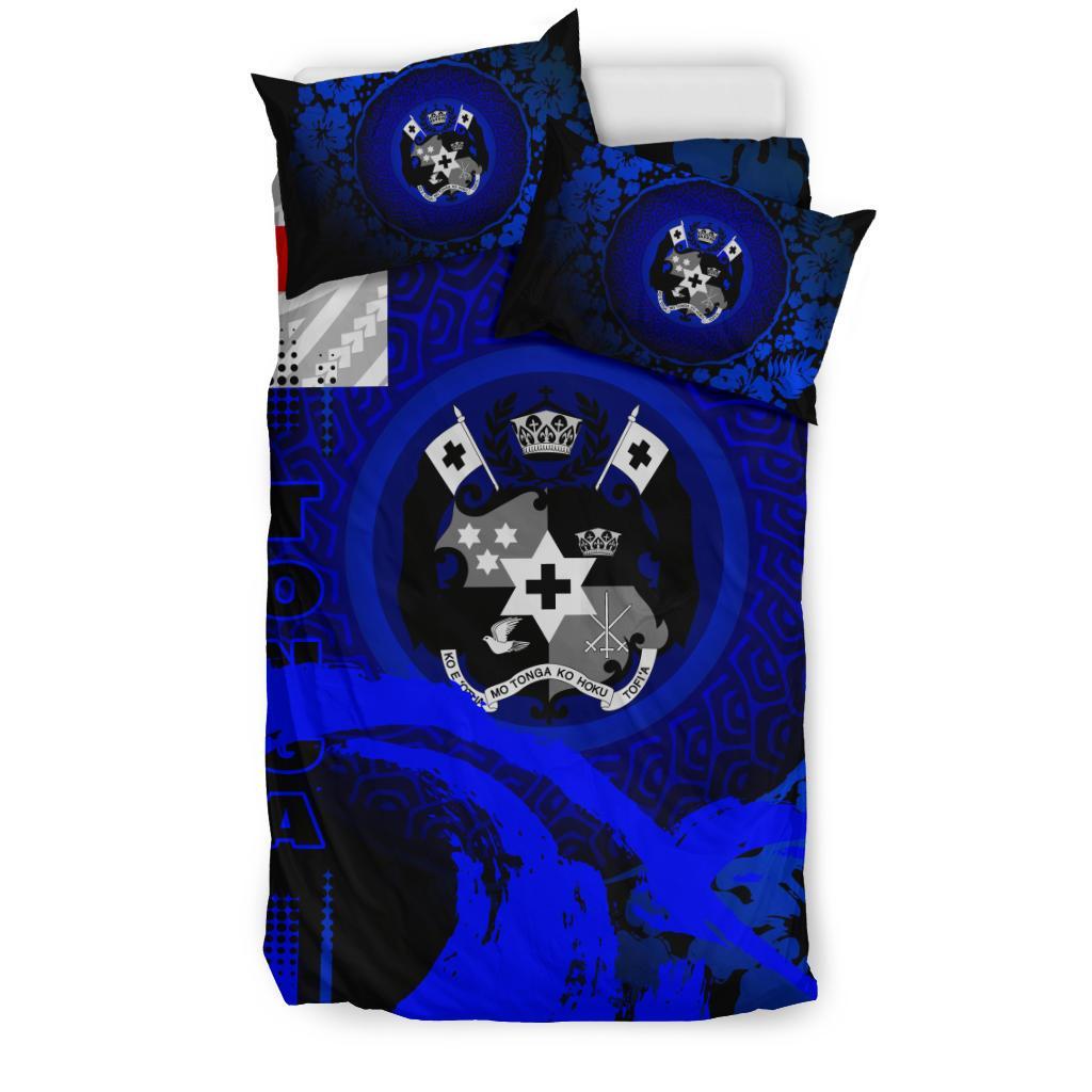 Tonga Bedding Set - Hibiscus And Wave Blue - Polynesian Pride