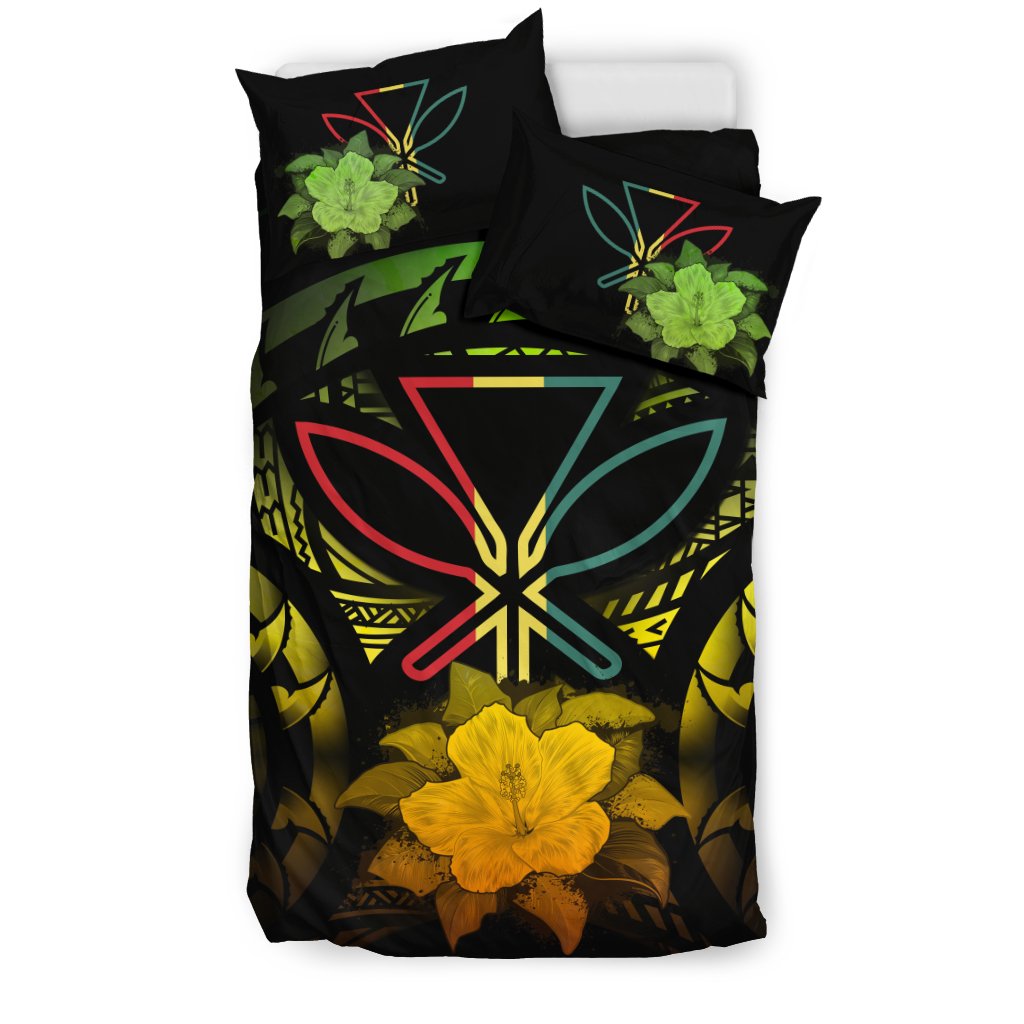 Kanaka Maoli Reggae Hibiscus Rising Bedding Set - Polynesian Pride