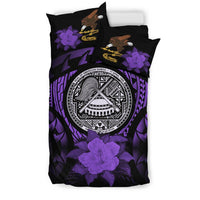 American Samoa Duvet Cover Set - American Samoa Seal & Purple Hibiscus - Polynesian Pride