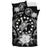 Cook Islands Duvet Cover Set - Cook Island Flag Turtle & Gray Hibiscus - Polynesian Pride