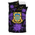 Tuvalu Duvet Cover Set - Tuvalu Coat Of Arms & Purple Hibiscus - Polynesian Pride