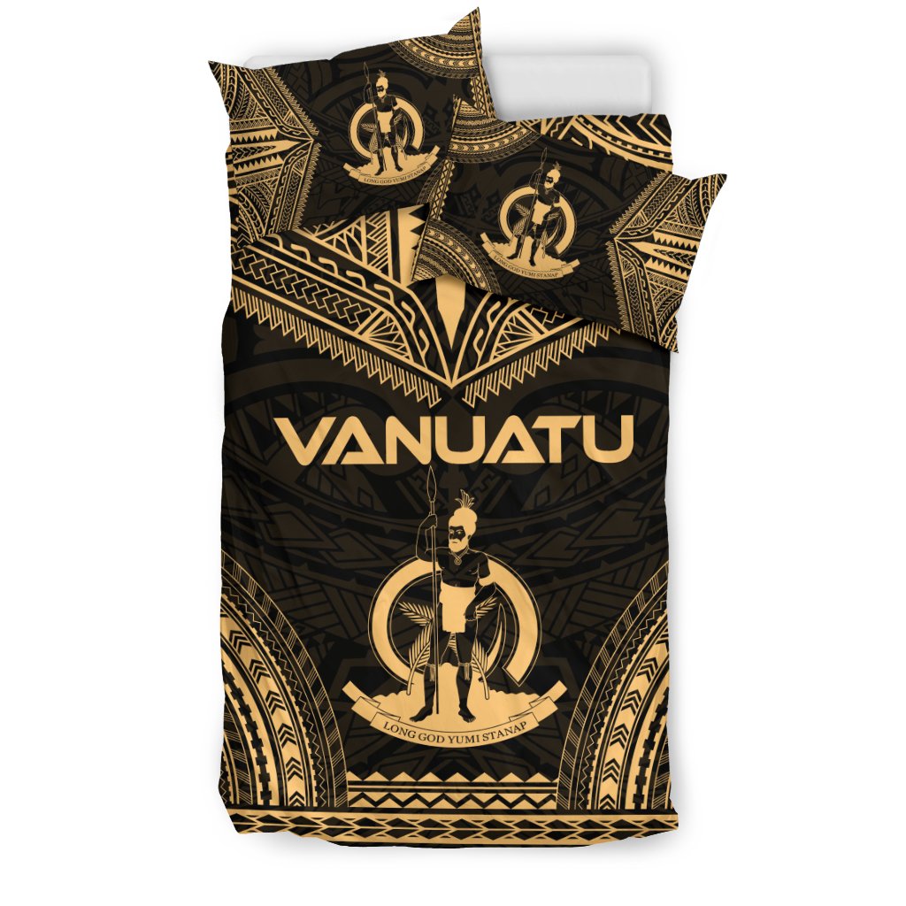 Vanuatu Polynesian Chief Duvet Cover Set - Gold Version - Polynesian Pride