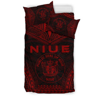 Niue Polynesian Chief Duvet Cover Set - Red Version - Polynesian Pride