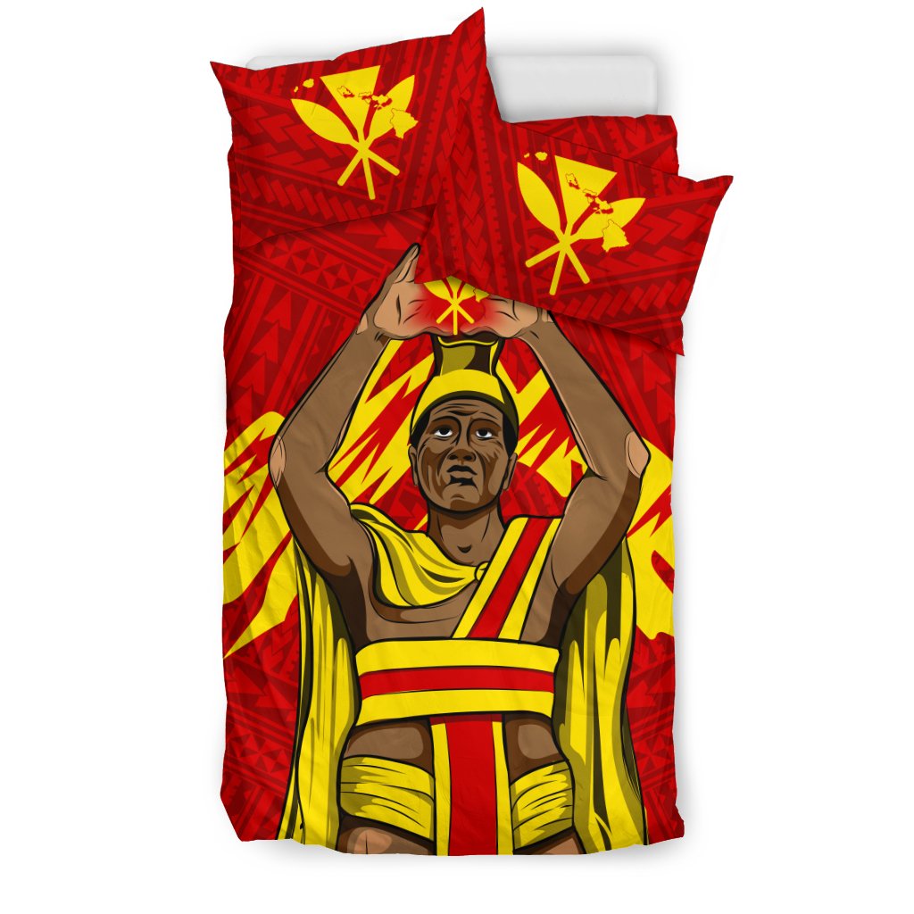 Hawaiian Map King Mauna Kea Kanaka Maoli Polynesian Bedding Set - Polynesian Pride