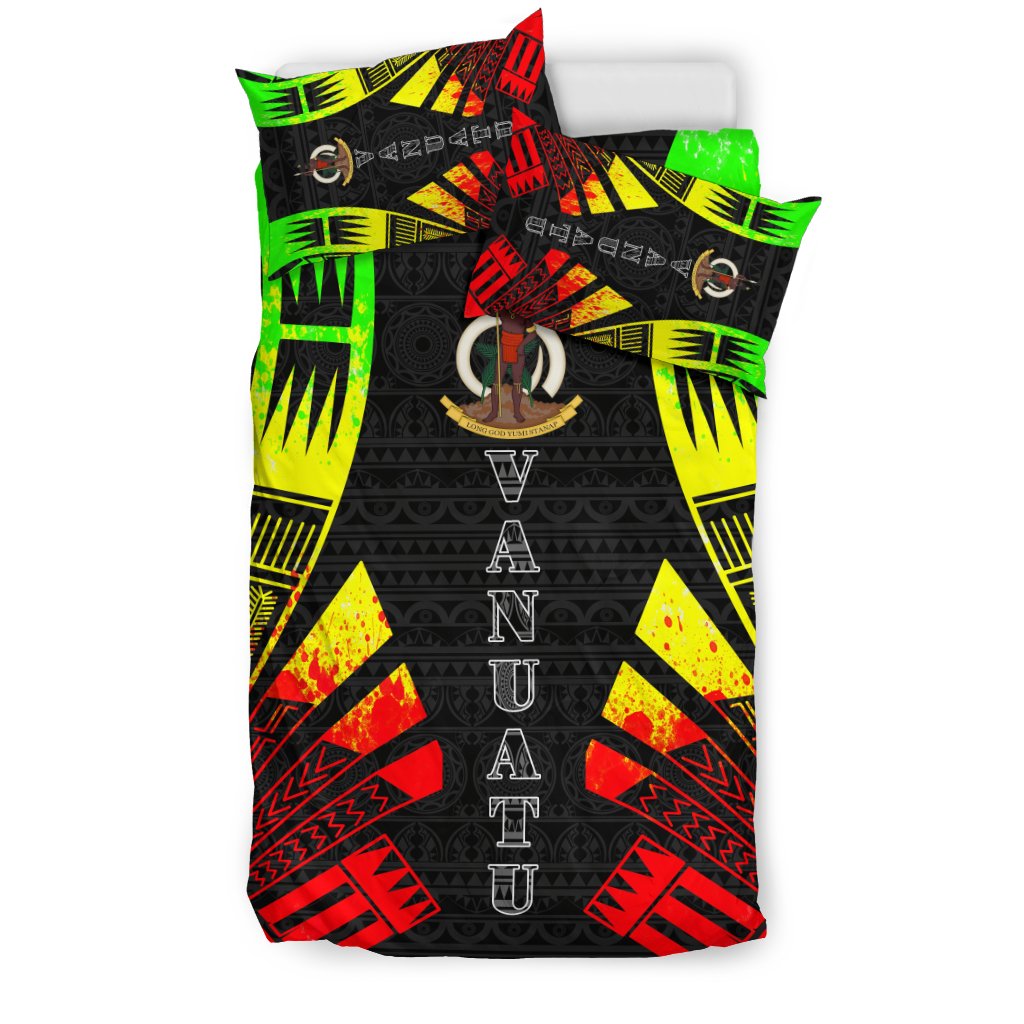 Vanuatu Duvet Cover Set - Polynesian Tattoo Reggae - Polynesian Pride