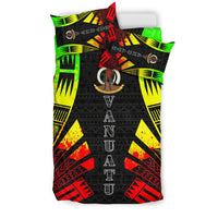 Vanuatu Duvet Cover Set - Polynesian Tattoo Reggae - Polynesian Pride