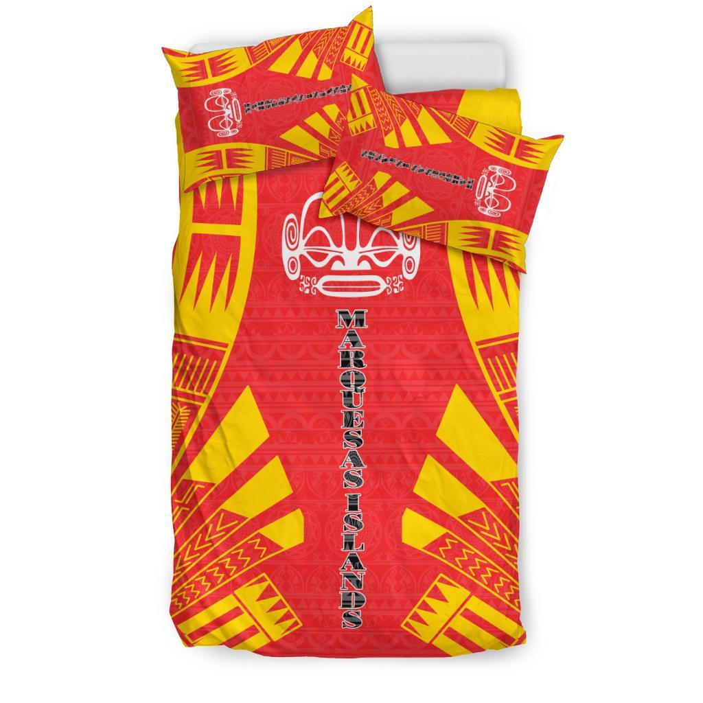 Marquesas Islands Duvet Cover Set - Polynesian Tattoo Flag - Polynesian Pride