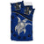Cook Island Duvet Cover Set - Cook Island Flag & Turtle Tattoo Dark Blue - Polynesian Pride