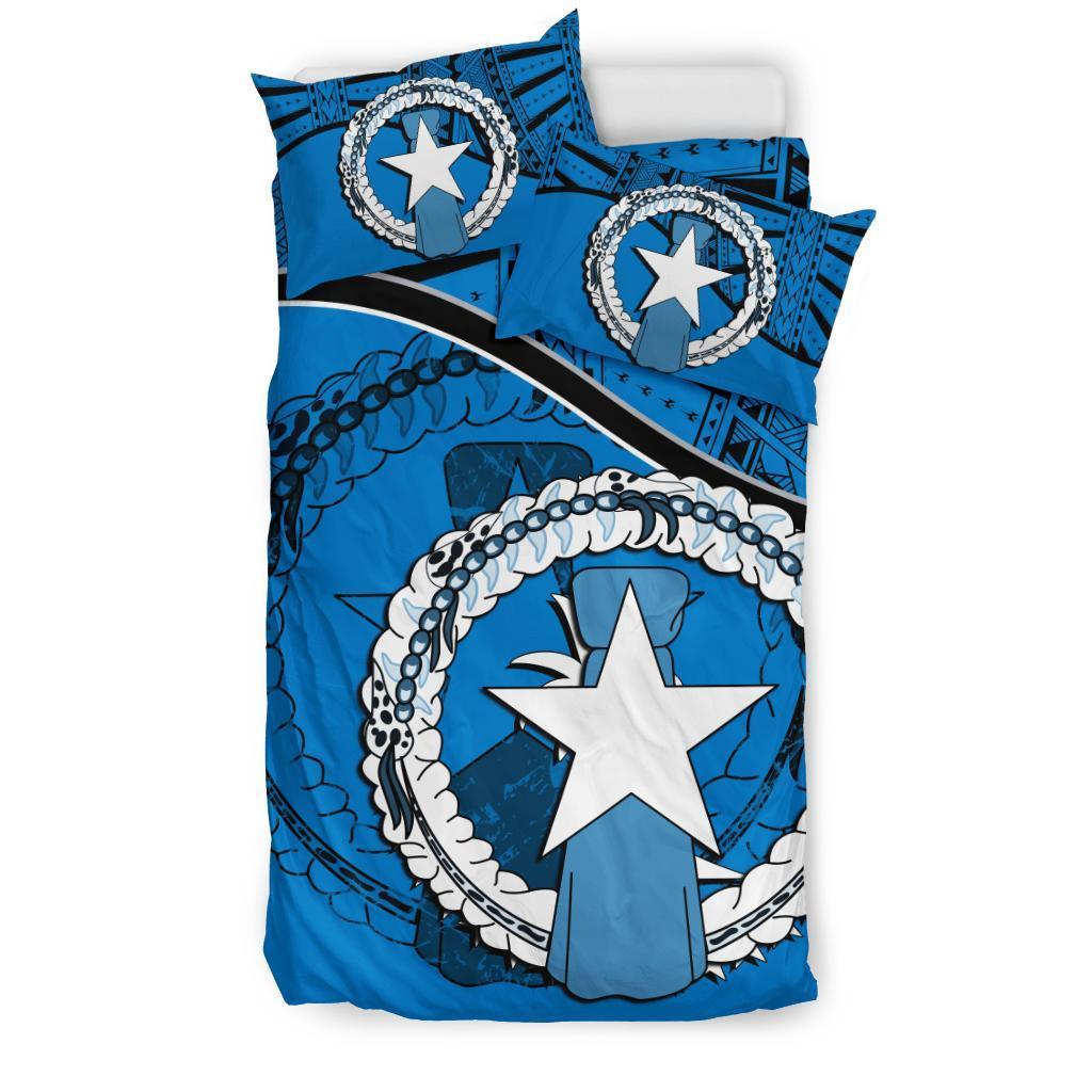 Northern Mariana Islands Duvet Cover Set - Northern Mariana Islands Flag Blue - Polynesian Pride