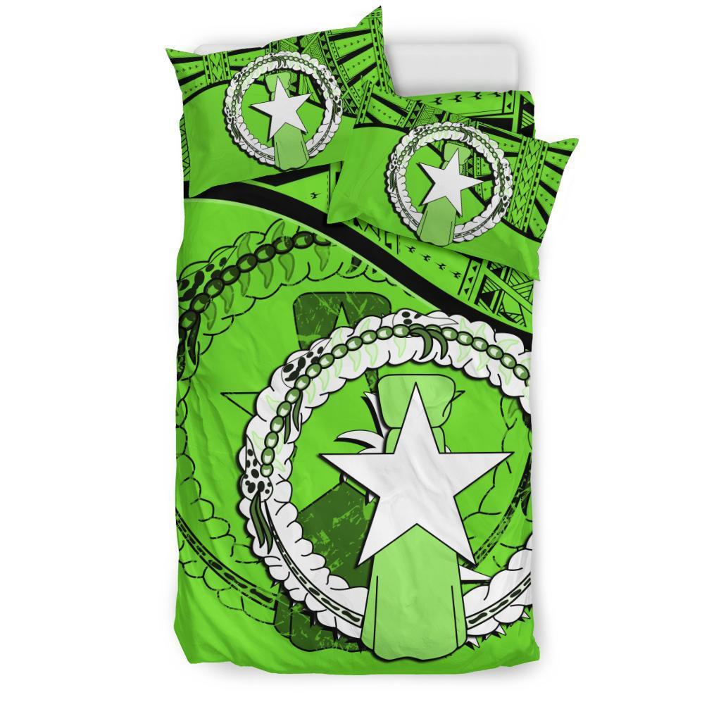Northern Mariana Islands Duvet Cover Set - Northern Mariana Islands Flag Green - Polynesian Pride