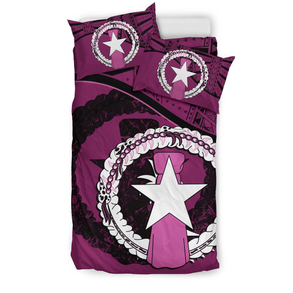 Northern Mariana Islands Duvet Cover Set - Northern Mariana Islands Flag Dark Pink - Polynesian Pride