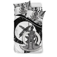 Vanuatu Duvet Cover Set - Vanuatu Coat Of Arms White - Polynesian Pride