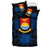 Kiribati Duvet Cover Set - Kiribati Coat Of Arms & Dark Blue Hibiscus - Polynesian Pride