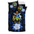 Solomon Island Duvet Cover Set - Solomon Island Coat Of Arms & Dark Blue Hibiscus - Polynesian Pride