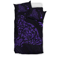 Hawaiian Map Rays Turle Polynesian Bedding Set - Purple - Polynesian Pride