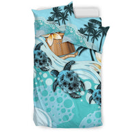 Tokelau Bedding Set - Blue Turtle Hibiscus - Polynesian Pride