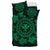 Hawaiian Map Kanaka Turtles Circle Style Green Polynesian Bedding Set - Polynesian Pride