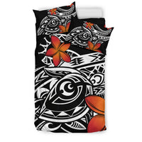 Hawaiian Big Turtle Swim Plumeria Polynesian Bedding Set - Polynesian Pride