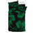 Hawaiian Hammerhead Shark Hibiscus Green Polynesian Bedding Set - Polynesian Pride