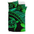 Hawaiian Turtle Kakau Plumeria Polynesian Bedding Set Green - Polynesian Pride