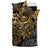 American Samoa Polynesian Duvet Cover Set - Gold Hibiscus Turtle Flowing - Polynesian Pride