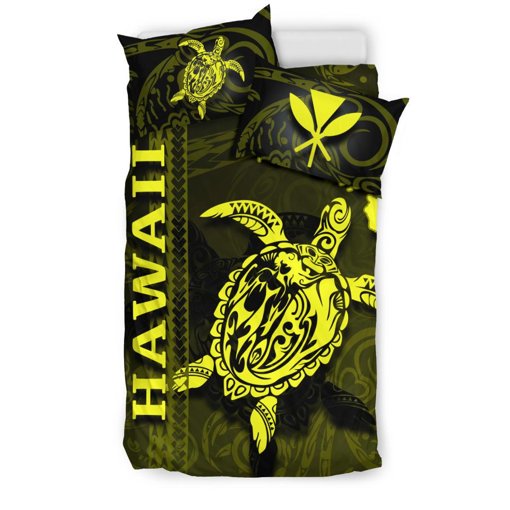 Polynesian Hawaii Duvet Cover Set - Turtle Hawaiian Yellow - Polynesian Pride