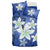 Hawaiian Plumeria Polynesian Bedding Set - Blue - Polynesian Pride