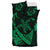 Hawaiian Map Hibiscus Turtle Fish Hook Polynesian Bedding Set Green - Polynesian Pride