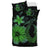 Hawaiian Fish Hook Hibiscus Plumeria Polynesian Bedding Set - Green - Polynesian Pride