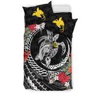 Polynesian Duvet Cover Set - Papua New Guinea Bedding Set Polynesia Map Turtle Hibiscus - Polynesian Pride