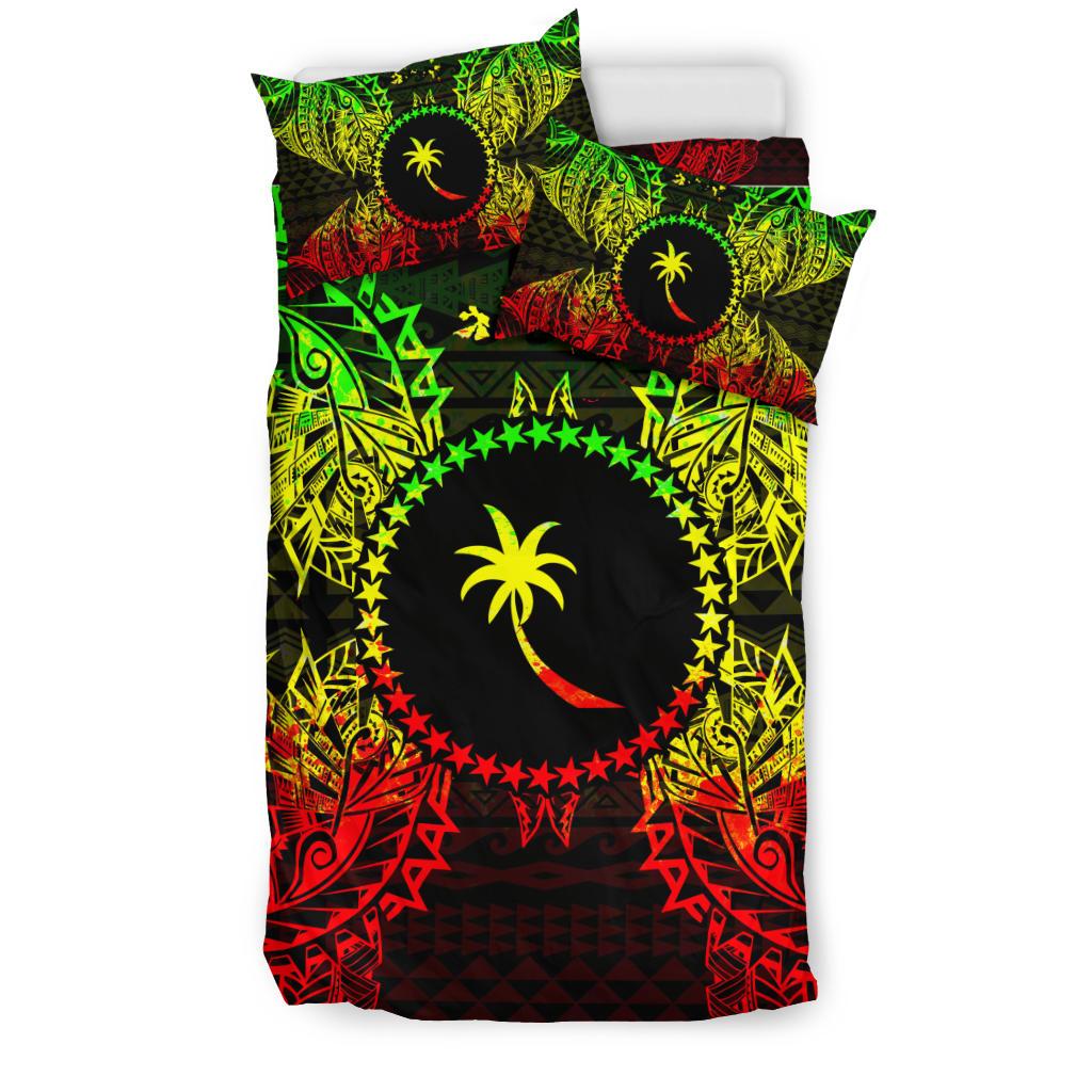 Polynesian Bedding Set - Chuuk Duvet Cover Set Map Reggae - Polynesian Pride