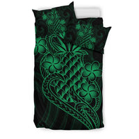 Polynesian Bedding Set - Hawaii Duvet Cover Set Green Pineapple - Polynesian Pride
