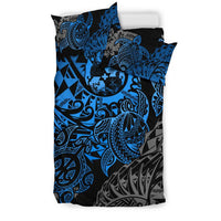 Polynesian Duvet Cover - Tonga Bedding Set - Blue Turtle Flowing - Polynesian Pride