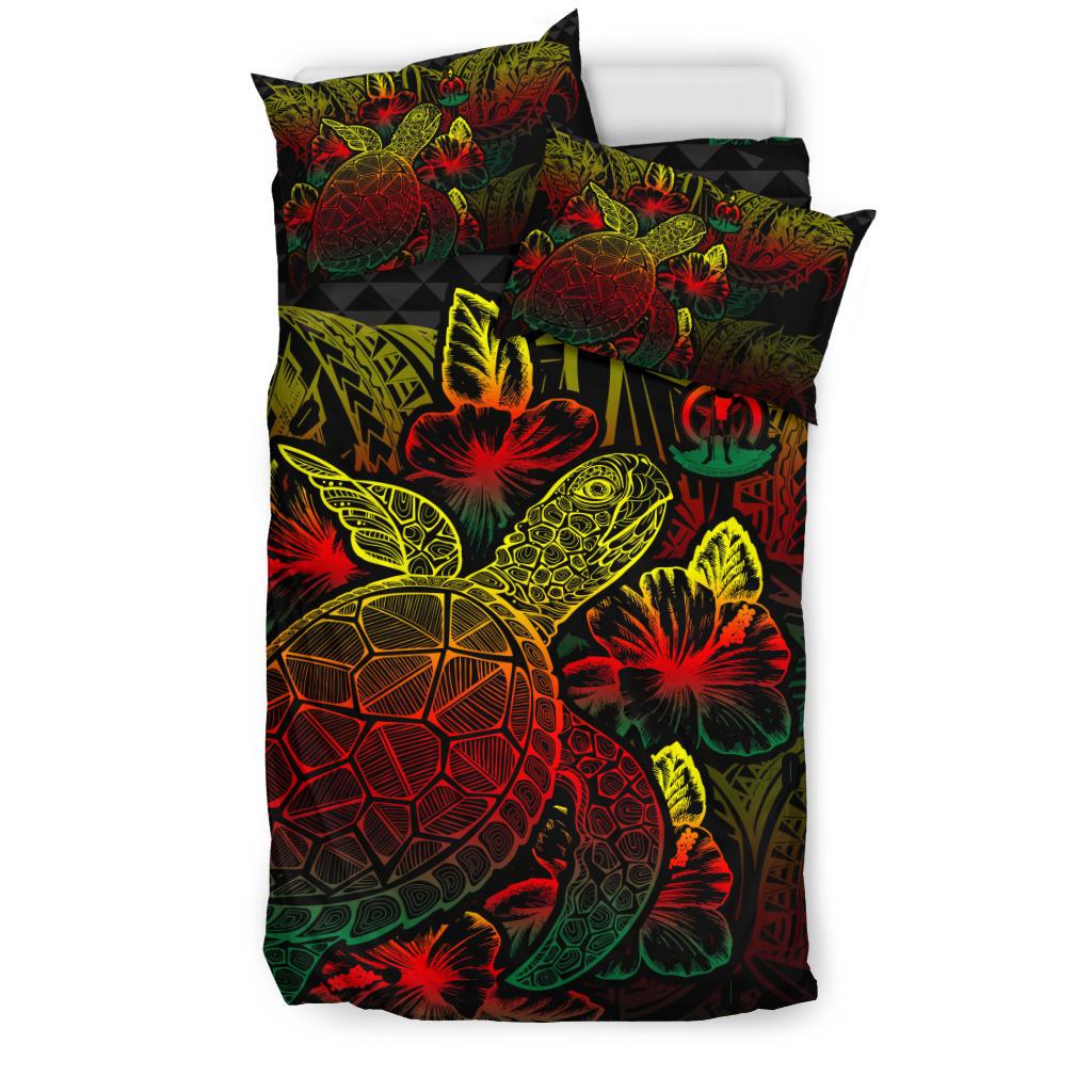 Polynesian Bedding Set - Vanuatu Duvet Cover Set Reggae Color - Polynesian Pride