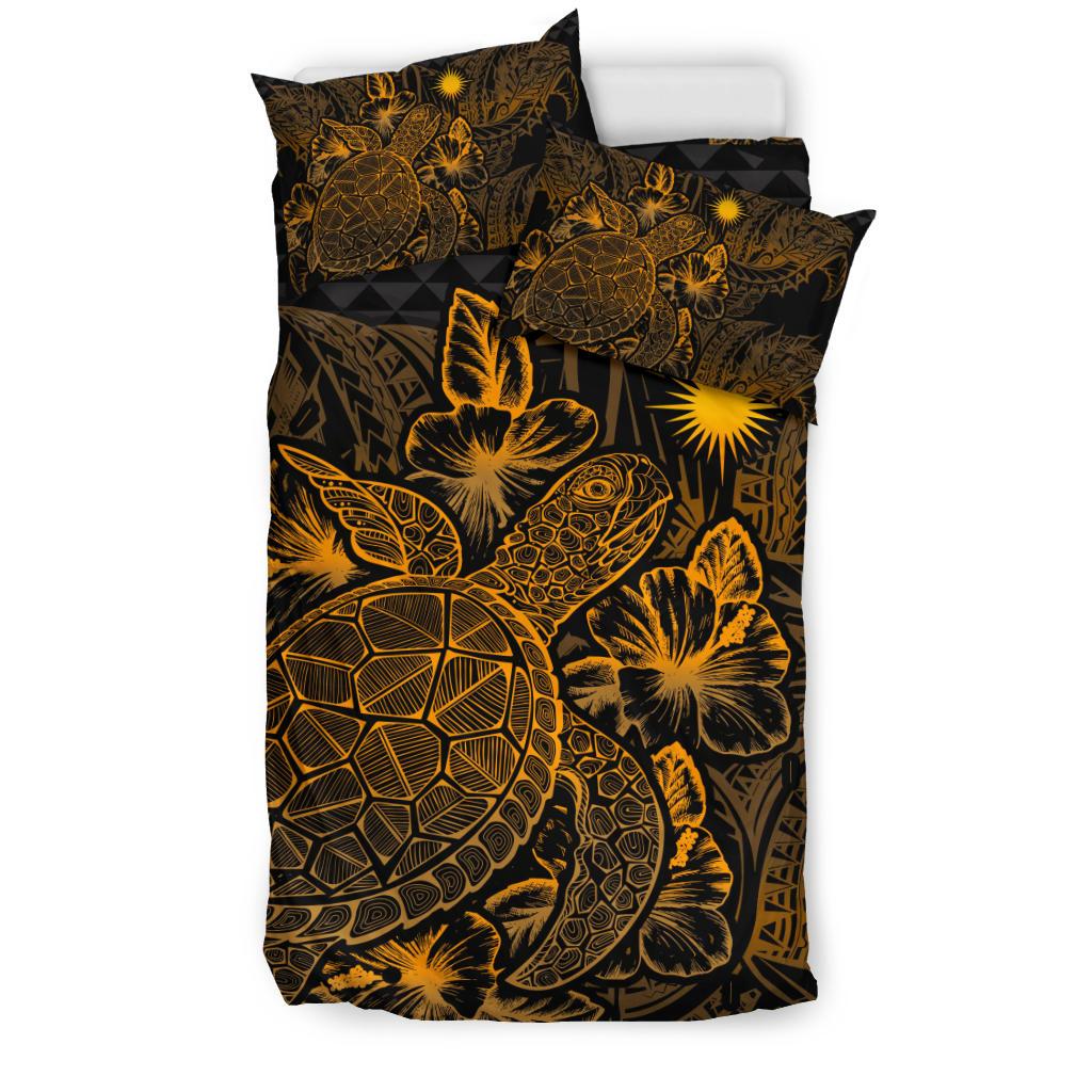 Polynesian Bedding Set - Marshall Islands Duvet Cover Set Gold Color - Polynesian Pride