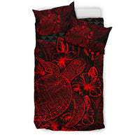 Polynesian Bedding Set - Kosrae Duvet Cover Set Red Color - Polynesian Pride