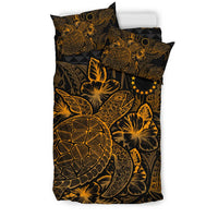Polynesian Bedding Set - Cook Islands Duvet Cover Set Gold Color - Polynesian Pride