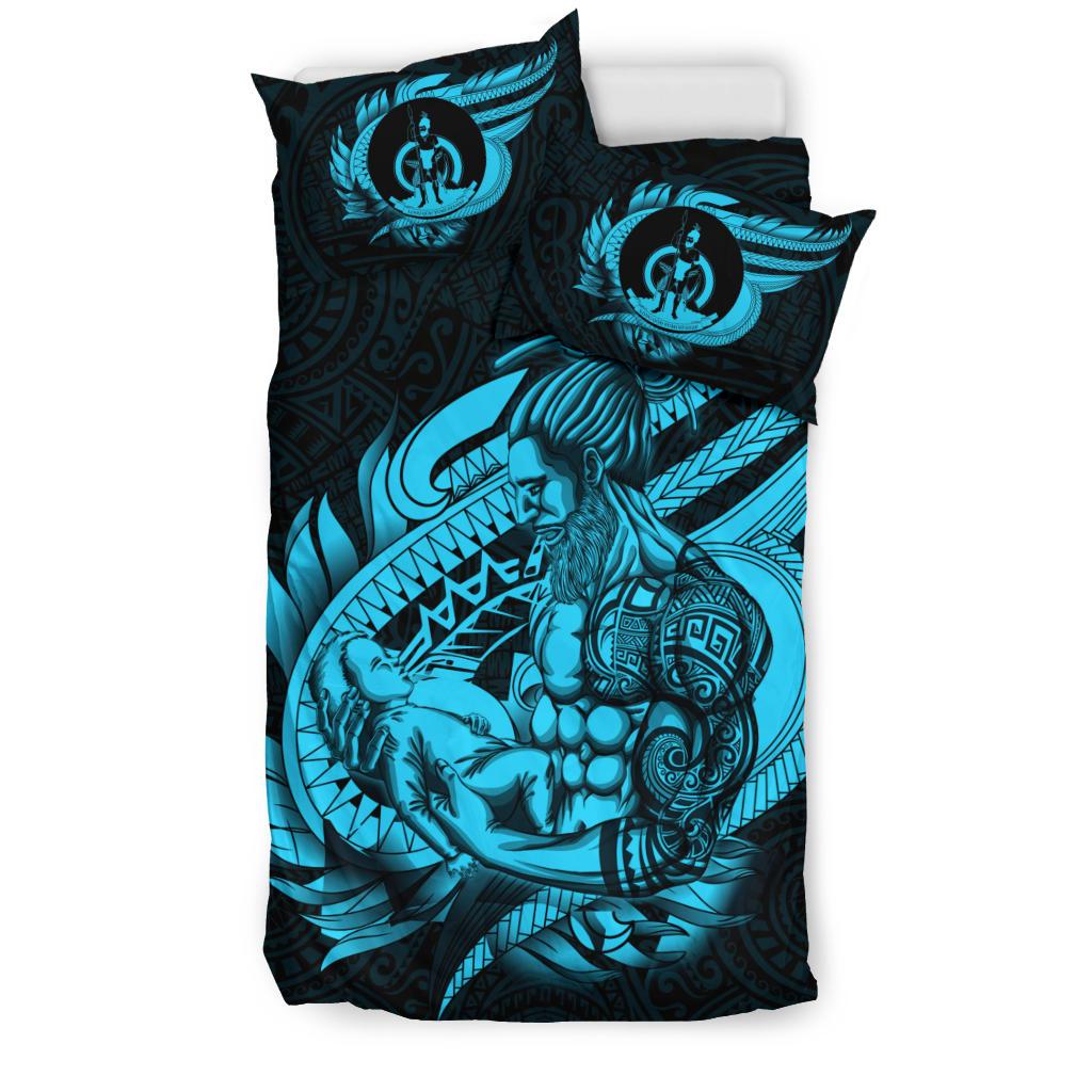 Polynesian Bedding Set - Vanuatu Duvet Cover Set Father And Son Emerald - Polynesian Pride