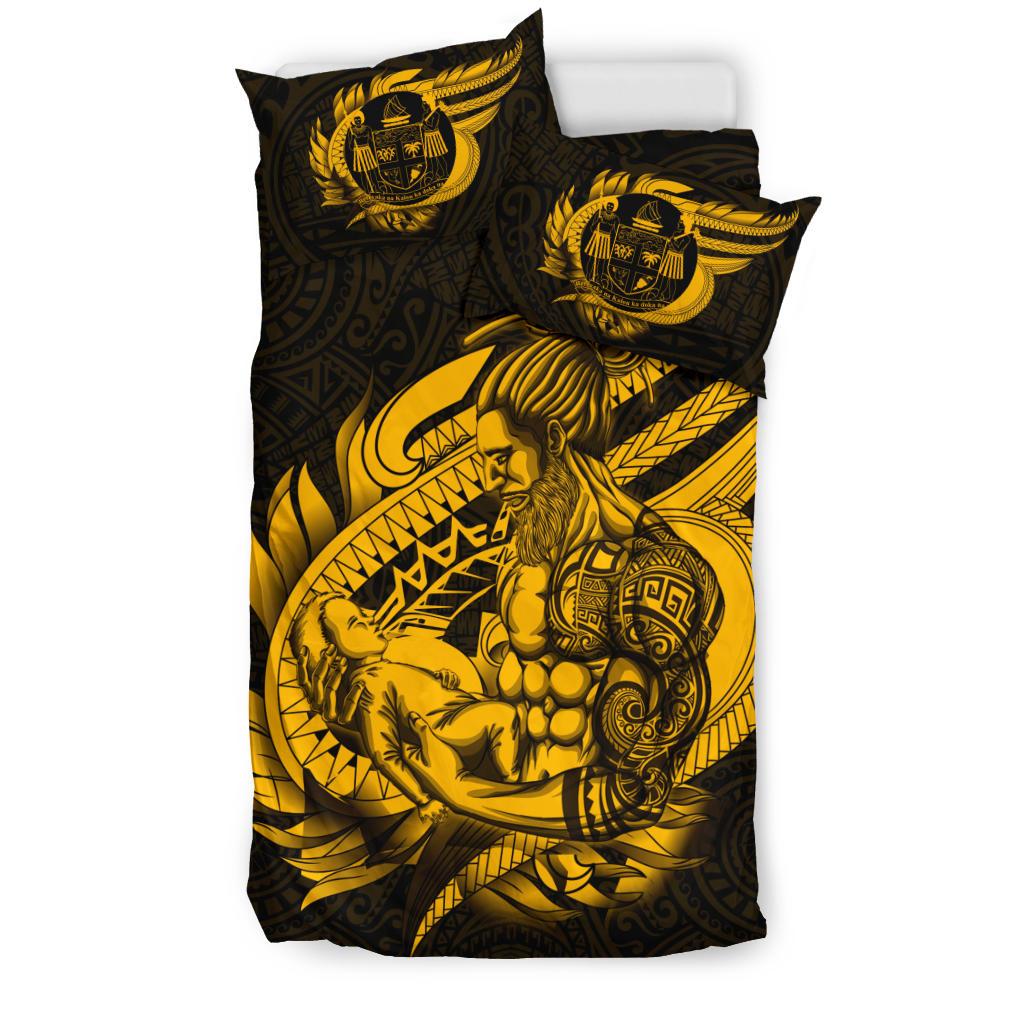 Polynesian Bedding Set - Fiji Duvet Cover Set Father And Son Gold - Polynesian Pride