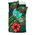 Polynesian Bedding Set - Guam Duvet Cover Set Green Turtle Hibiscus - Polynesian Pride