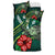 Polynesian Bedding Set - Kosrae Micronesia Duvet Cover Set Green Turtle Hibiscus - Polynesian Pride