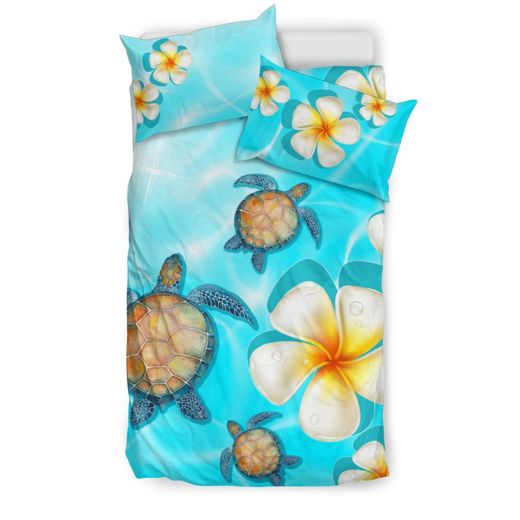 Hawaii Bedding Set - Hawaii Turtle Plumeria Ocean Bedding Set - Polynesian Pride
