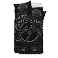 Hawaiian Polynesian Whale Bedding Set Grey - Polynesian Pride