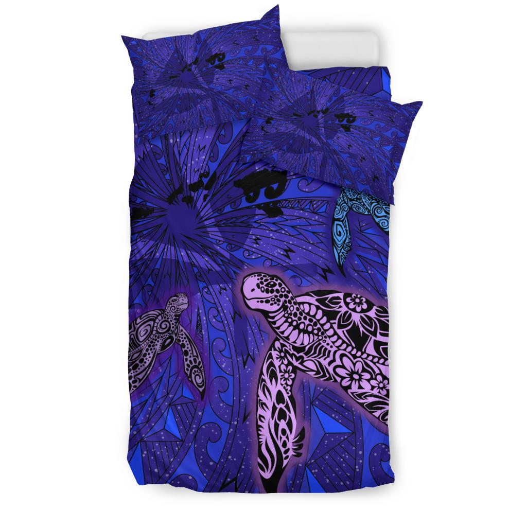Hawaii Map Kanaka Turtle Bedding Set - Volcano Style - Polynesian Pride