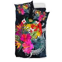 Polynesian Bedding Set - Tonga Duvet Cover Set Tropical Flowers - Polynesian Pride