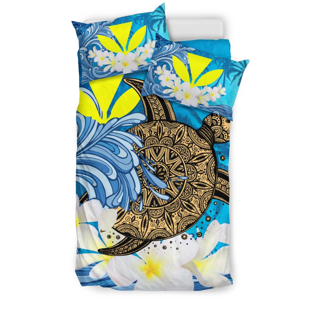 Hawaii Sea Turtle Plumeria Coconut Tree Bedding Set - Polynesian Pride