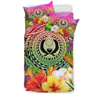 Pohnpei Polynesian Bedding Set - Manta Ray Tropical Flowers - Polynesian Pride